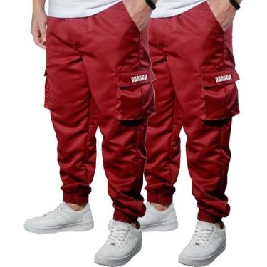 Imagem de Kit 2 Calça Jogger Bolsos Cargo Corta Vento Masculina Skate - Hunter, 