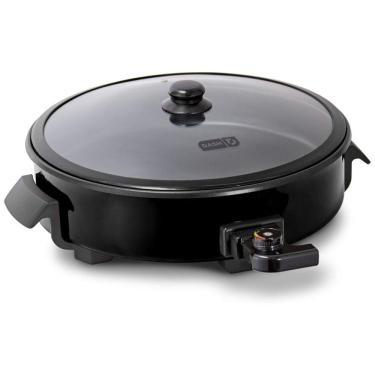 Imagem de Frigideira Elétrica Dash Família Grande com Superfície Antiaderente de 35,56 cm e Livro de Receitas para Pizza, Hambúrgueres, Cookies,