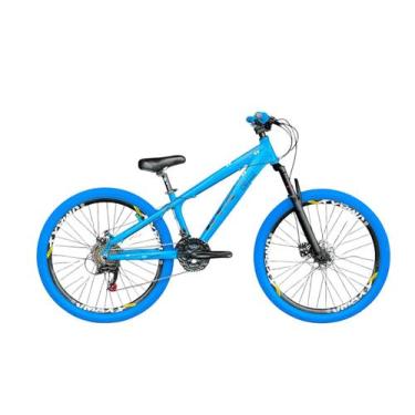 Imagem de Bicicleta Aro 26 GTA Rebel Azul Câmbios Shimano com Pneu Azul