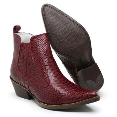 Imagem de Bota Masculina Texana Cano Curto - Couro estampa Anaconda - LOJA RPERO