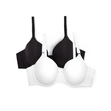 Imagem de Fruit of the Loom Sutiã feminino, Branco/preto matiz, 36D