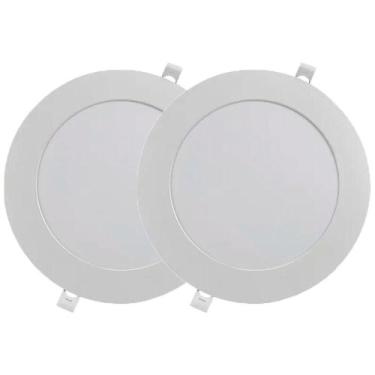 Imagem de Kit Luminária Plafon LED Redondo de Embutir 18W - 6500K Com 2 Unidades