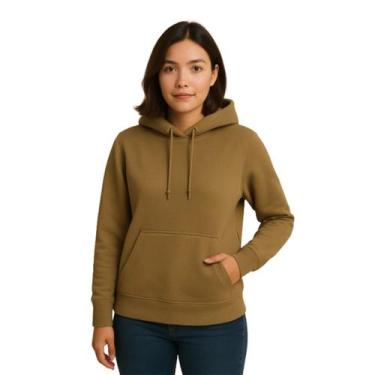 Imagem de Blusa Moletom Ganguro de Tecido todo Flanelado - La Faire, Caqui, M