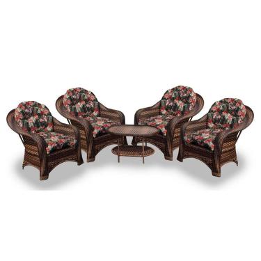 Imagem de Conjunto De Poltronas 4 Poltronas + 1 Mesa Centro Maui Preto