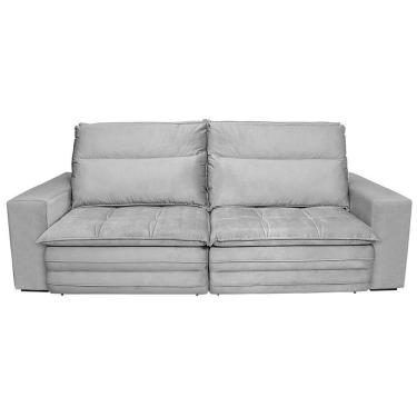 Imagem de Sofá 4 Lugares Colombo Retrátil, Reclinável E Revestido Em Tecido Veludo Slim 230cm Largura Luizzi Chumbo