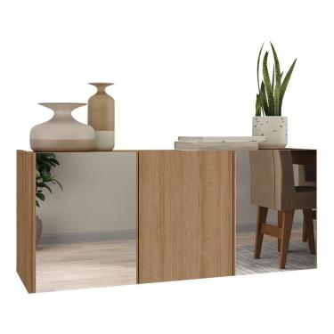 Imagem de Aparador Buffet Suspenso Com Espelhos 3 Portas Multimóveis Mp8004 Rustic Rustic