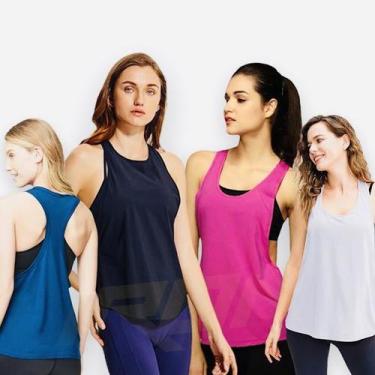 Imagem de Kit 3 REGATAS Fitness Academia REGATA DRY Blusinhas Dry Fit Feminina 6