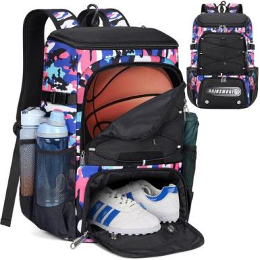 Imagem de Mochila de basquete RAINSMORE 45L com suporte de bola e compartimento 