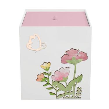 Imagem de Lixeira Kit Higiene MDF com Tampa Quarto Bebê Flores - Neném na Nuvem,