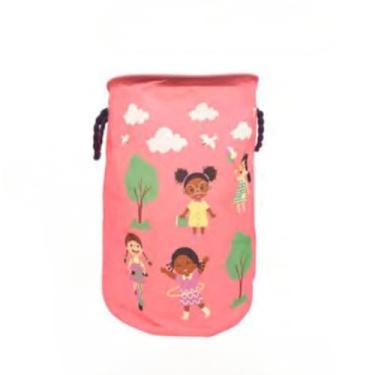 Imagem de Cesto Organizador Multiuso em Tecido Dobrável - Para Roupas, Brinquedos, Itens Domésticos (40L, Preto) - Prático e Resistente(Meninas 40L)