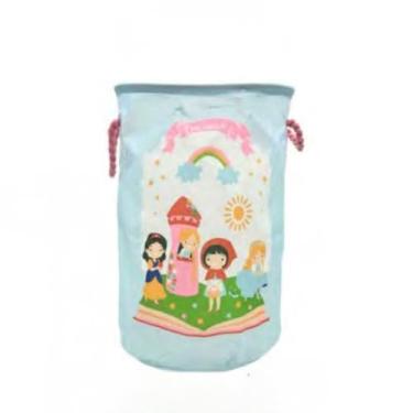 Imagem de Cesto Organizador Multiuso em Tecido Dobrável - Para Roupas, Brinquedos, Itens Domésticos (40L, Preto) - Prático e Resistente(Princesas 40L)