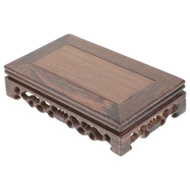 Imagem de Ipetboom 1 Peça Retangular De Madeira Com Assento, Abajur, Base Para Bule, Suporte Vaso Flores, Bandeja Chá Vintage Circular Bonsai, Bolo Redondo