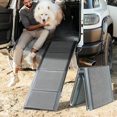 Imagem de BestVida Rampa Para Animais De Estimação (170 X 44 Cm), Cães Carro, Suv E Caminhão, 67" Comprimento 17" Largura, Dobrável Portátil Com Superfície Antiderrapante, Degraus Extra Largos Médio Grande Po