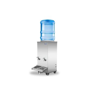 Imagem de Bebedouro Industrial de Mesa Galão Frisbel 25 Litros 2 Torneiras Geladas Inox - 220V