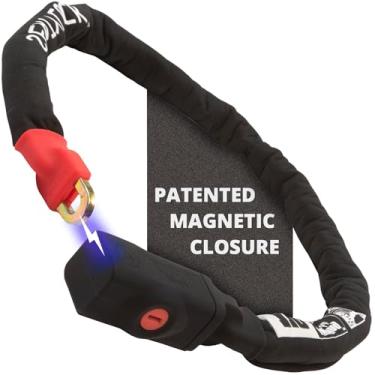 Imagem de Seatylock Cadeado de bicicleta Viking com chave - Cadeados patenteados antifurto vendidos em prata segura - Trava de bicicleta de ultra segurança - Cadeado de corrente de bicicleta para mountain city