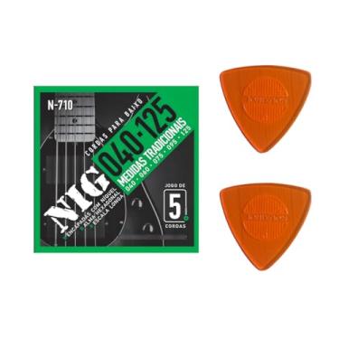 Imagem de Kit Encordoamento para Contrabaixo Nig N-710 5 Cordas 040-125 Níquel palheta
