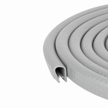 Imagem de Acabamento de borda cinza tamanho grande | Altura U: 21/32", Alcance de aderência: 3/64" - 5/32" | Para portas, janelas, bordas de metal, trailer, trailers e portas de carro, 20 Feet, Gray