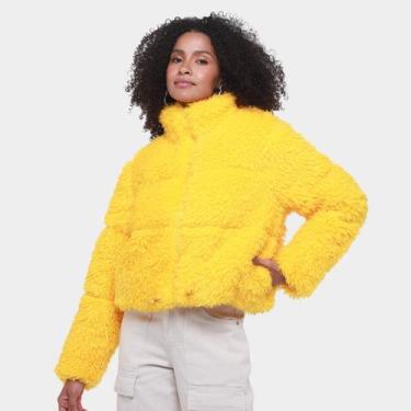 Imagem de Jaqueta Colcci Peluciada Feminina, Amarelo, EP