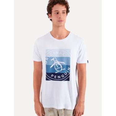 Imagem de Camiseta Original Penguin Masculina Logo Listras Branca, S/P