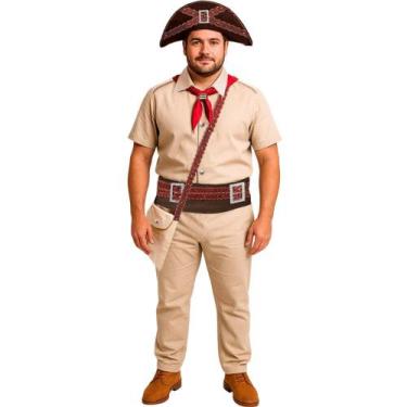 Imagem de Roupa Lampião Cangaceiro Adulto Plus Size Luxo Chapéu E Bolsa Festa Ju