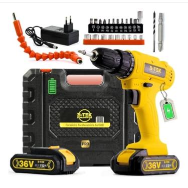Imagem de Parafusadeira e furadeira eletrica sem fio 36v 2 bateria