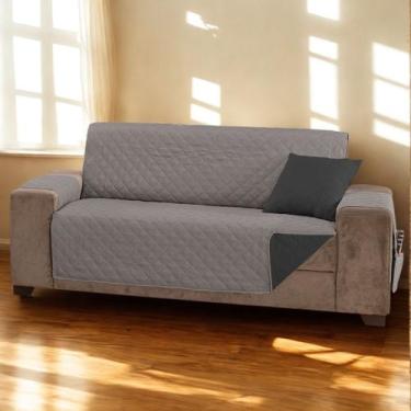 Imagem de Capa Protetora de Sofá Padrão 4 Lugares Manu Matelado Dupla Face - MR 