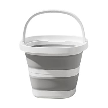Imagem de Balde Dobrável | Recipiente de Água para Jardinagem - Balde de 10 Litros Grande Capacidade com Alça para Campismo Pesca Lavandaria Lavagem de Carro e Praia