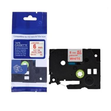 Imagem de Fita Compatível Brother Tz Tze 212 Branca Letra Vermelha 6mm - Genéric