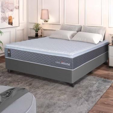 Imagem de Conjunto Box Cinza Argel Cinza Espuma D33 Casal 138x188x67 - King House