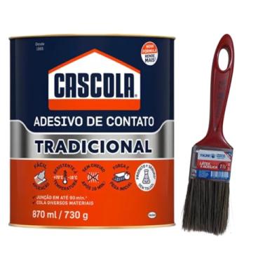 Imagem de Kit Cola Contato Cascola 730g Sapateiro + Pincel P/aplicação 1.1/2"