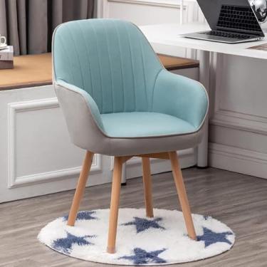 Imagem de Cadeira Des Sem Rodas, Cadeiras De Jantar Giratórias De Madeira Cadeira Estofada Confortável Cadeira De Escritório Moderna E Fofa, Poltronas De Veludo De M, Blue 1, 41x41x87cm(16x16x34in)