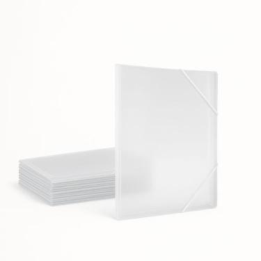 Imagem de Kit C/10 Pasta Aba Cristal Elastico Oficio 235x335mm x50mm - Plascony