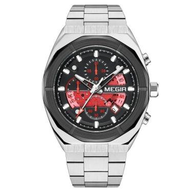 Imagem de Relógios De Quartzo Masculino Smael Mg-2225g à Prova D`água Prata