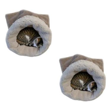 Imagem de kit 2 unidades Cama para pet toca Para Gatos Saco De Dormir Pelúcia Du