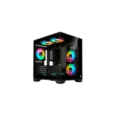 Imagem de Gabinete Gamer Rise Mode Galaxy Glass M Mini, M-ATX, Lateral e Frontal em Vidro Temperado, Sem FANs, Preto - RM-GA-GGMN-FB