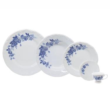 Imagem de Serviço de Jantar e Café 20 Peças em Porcelana, Modelo Pomerode, com Relevo, Decoração Cora, Porcelana Schmidt