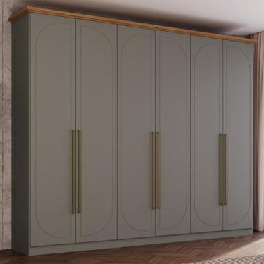 Imagem de Guarda Roupa Casal Nova York 6 Portas com Amortecimento 6 Gavetas com 