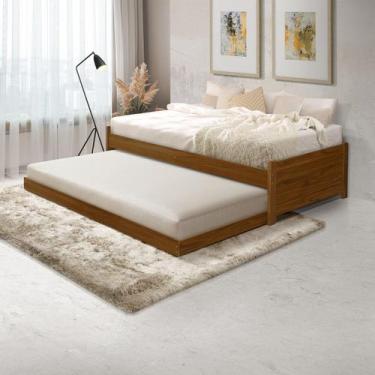 Imagem de Bicama Solteiro de Madeira Maciça Qualidade Com Cama Auxiliar Deslizan