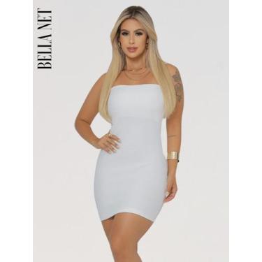 Imagem de Vestido sem alça Tubinho Curto Bandeau Sem Alças Tecido Grosso Anarrug