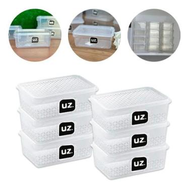 Imagem de Jogo Pote Marmita 500ml Transparente 6 Un Micro-ondas Freezer Pote Mul