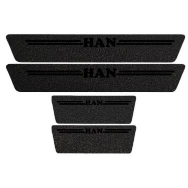 Imagem de Kit Soleira Protetora Porta Premium Black PVC - Han - Jhow Adesivos