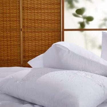 Imagem de Kit 4 Capas Protetoras de Travesseiro Repelente a Líquidos Antialérgico, Antimofo e Antiácaro 50x70 (Silencioso) Com Ziper Lateral para Fechamento - Cor Branco