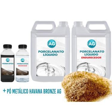 Imagem de Kit Porcelanato Líquido Metálico Havana Bronze AG por M² - Resinas ag