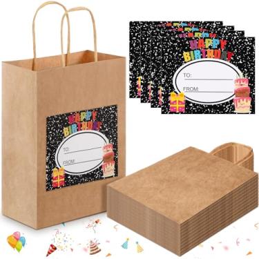 Imagem de Harloon 15 peças de bolsa de presente de aniversário com certidões de feliz aniversário para estudantes, sacos de lembrancinha de nascimento com cartões comemorativos, prêmio de professores (clássico