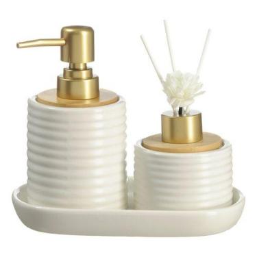 Imagem de Kit Lavabo Difusor Aromatizador Banheiro Dispenser Líquido - PGB