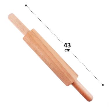 Imagem de Rolo de Massa 43cm Madeira - Tudo em Caixa