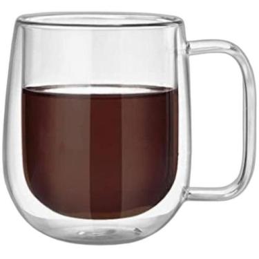 Imagem de Kit 2X Caneca Vidro Duplo Xícara Parede Dupla Café Chá 260Ml - Wincy