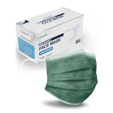 Imagem de FriCARE Disposable Face Mask by ECOGUARD, Made in USA Green Masks Level 3 for Men Women, 50 Eco-friendly Pack 3-Ply