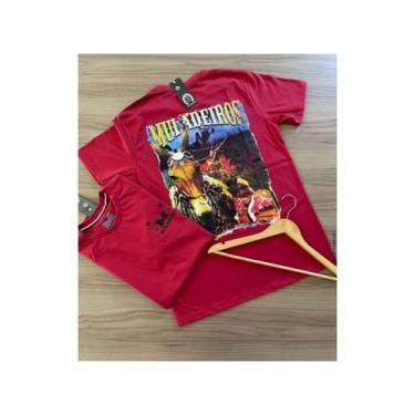 Imagem de Camisetas Muladeiro Country Masculina - GENERICA, Vermelho, G, Algodão