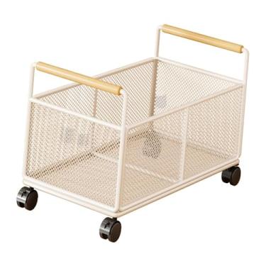 Imagem de Bothyi Carrinho de arquivo com rodinhas de malha, organizador com alça, multifuncional, portátil com rodas, carrinho de armazenamento para bolsa, livros, M